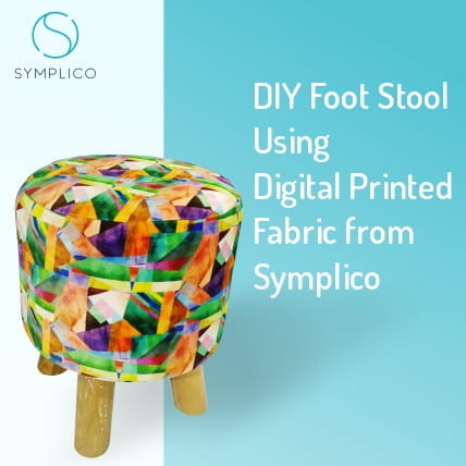 DIY Foot Stool Using Digital Printed Fabric from Symplico